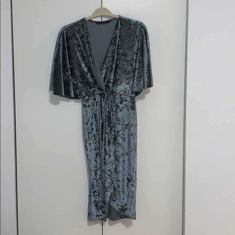 Zara crushed velvet dress
